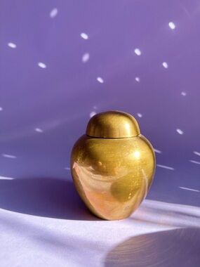 Vintage Small Brass Lidded Urn / Jar